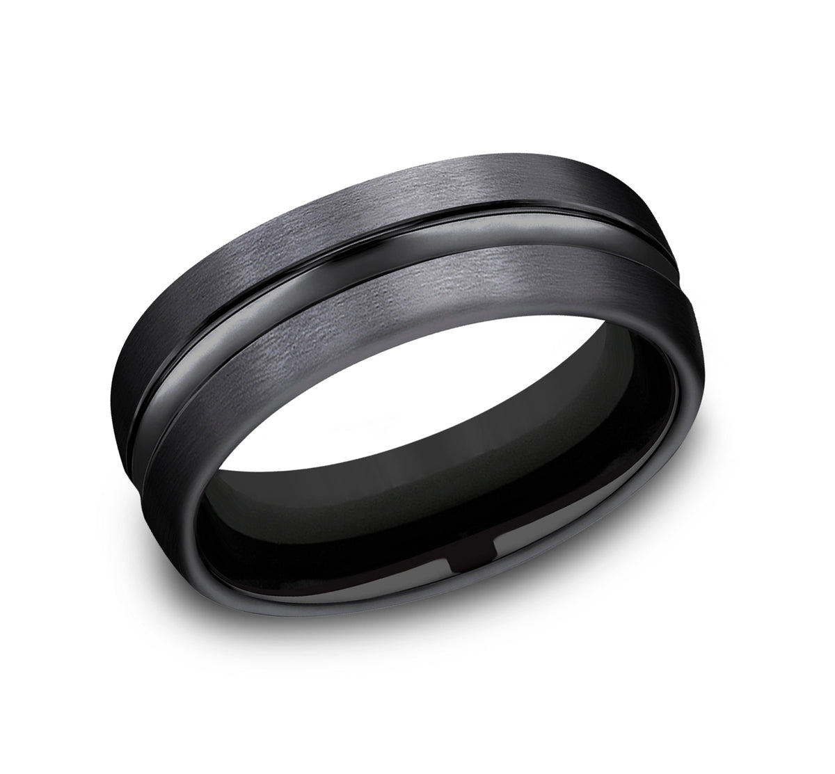 THE HARRISON 7.5mm Black Titanium Benchmark men's wedding band