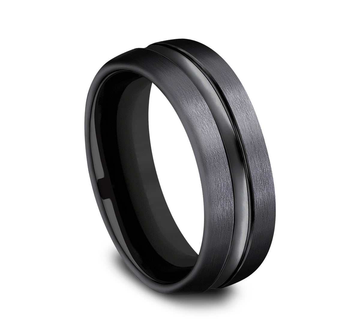THE HARRISON 7.5mm Black Titanium Benchmark men's wedding band