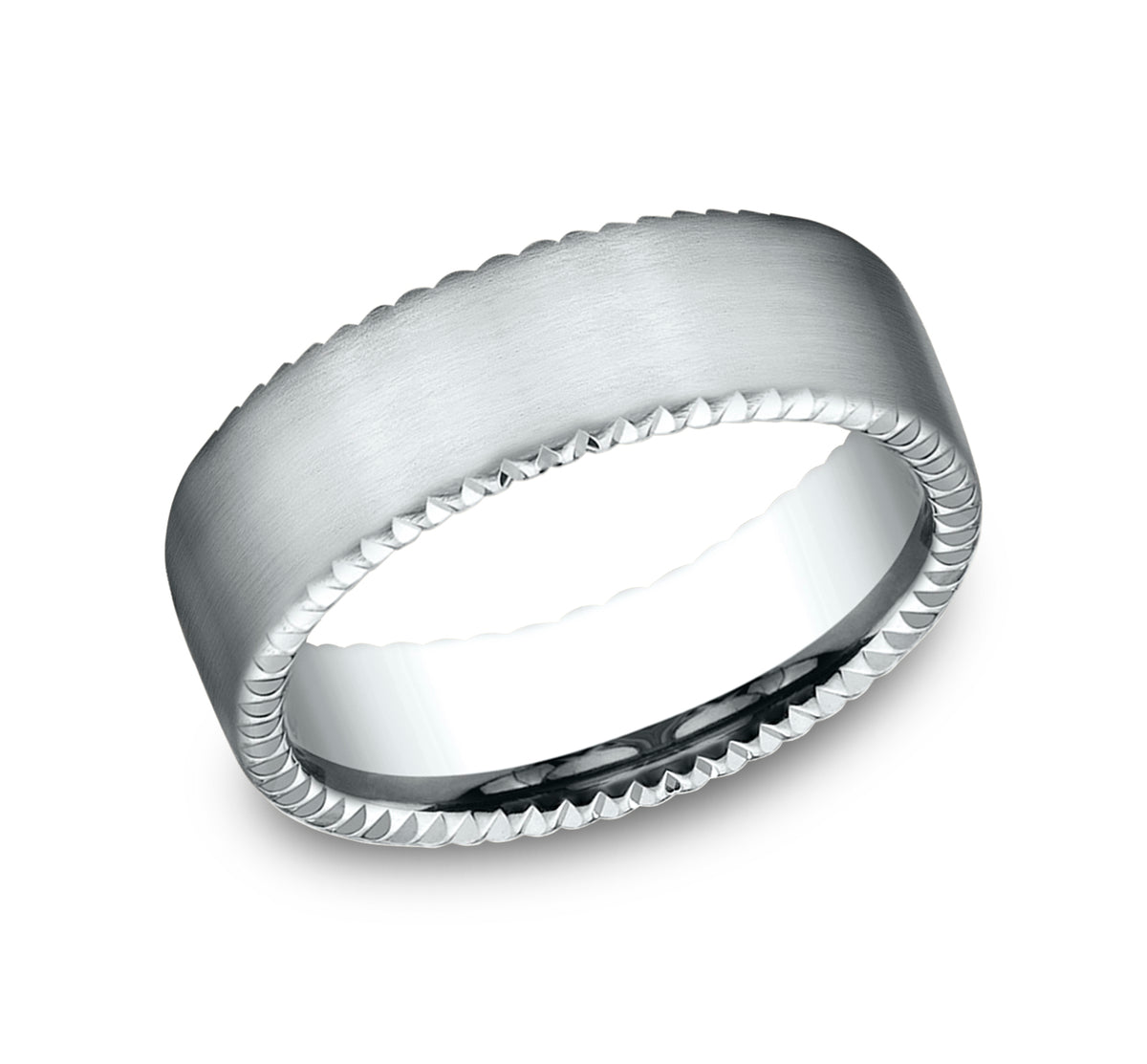 THE SOVEREIGN 7.5mm 14K White Benchmark men's wedding band