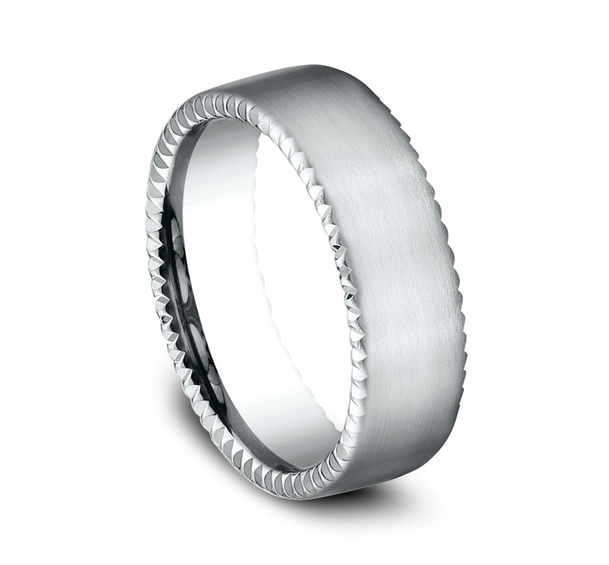 THE SOVEREIGN 7.5mm 14K White Benchmark men's wedding band