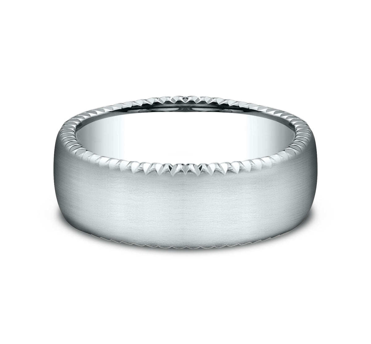 THE SOVEREIGN 7.5mm 14K White Benchmark men's wedding band