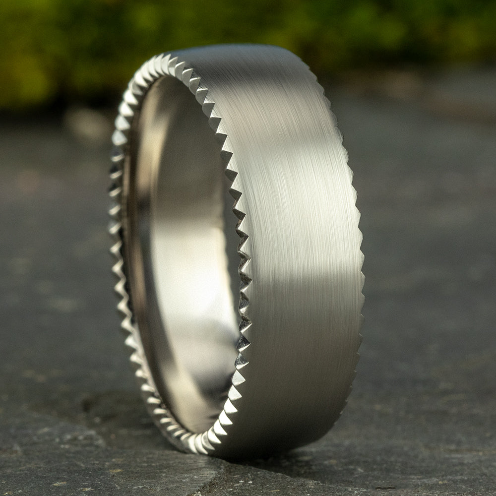 THE SOVEREIGN 7.5mm 14K White Benchmark men's wedding band
