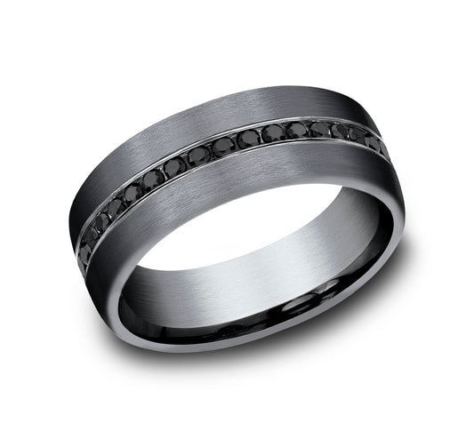 THE EDISON 7.5mm Tantalum Dark Benchmark men's wedding band