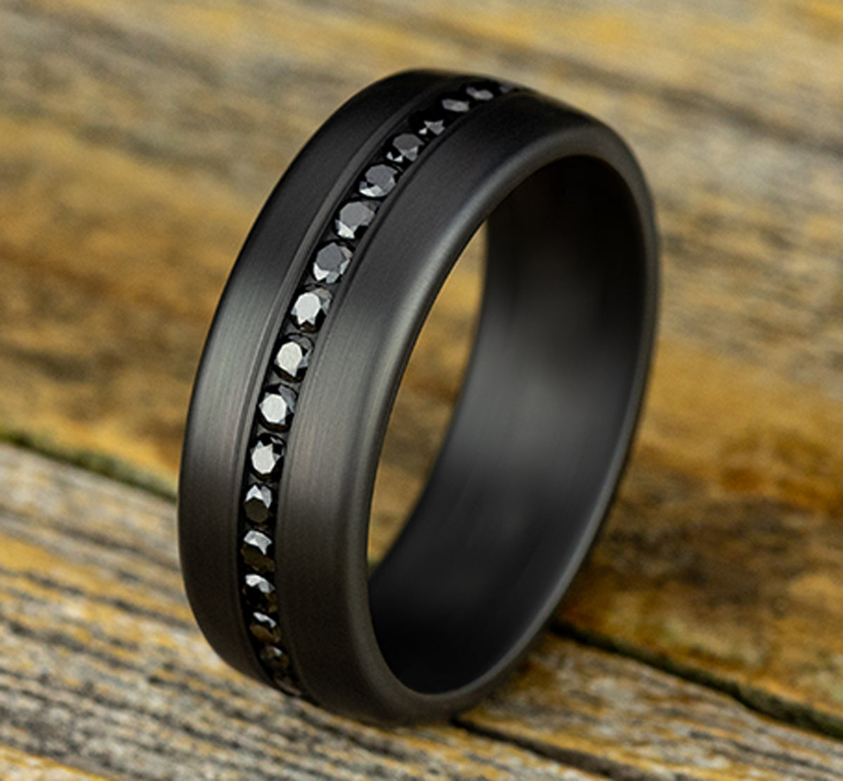 THE EDISON 7.5mm Tantalum Dark Benchmark men's wedding band