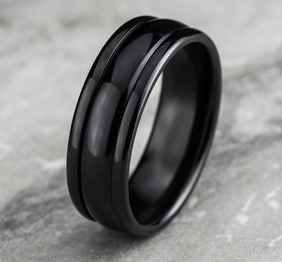 THE UNIFORM 7.5mm Black Titanium Benchmark men's wedding band