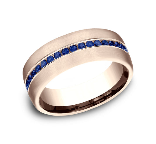 THE VISCOUNT 7.5mm 14K Rose Benchmark men's wedding band