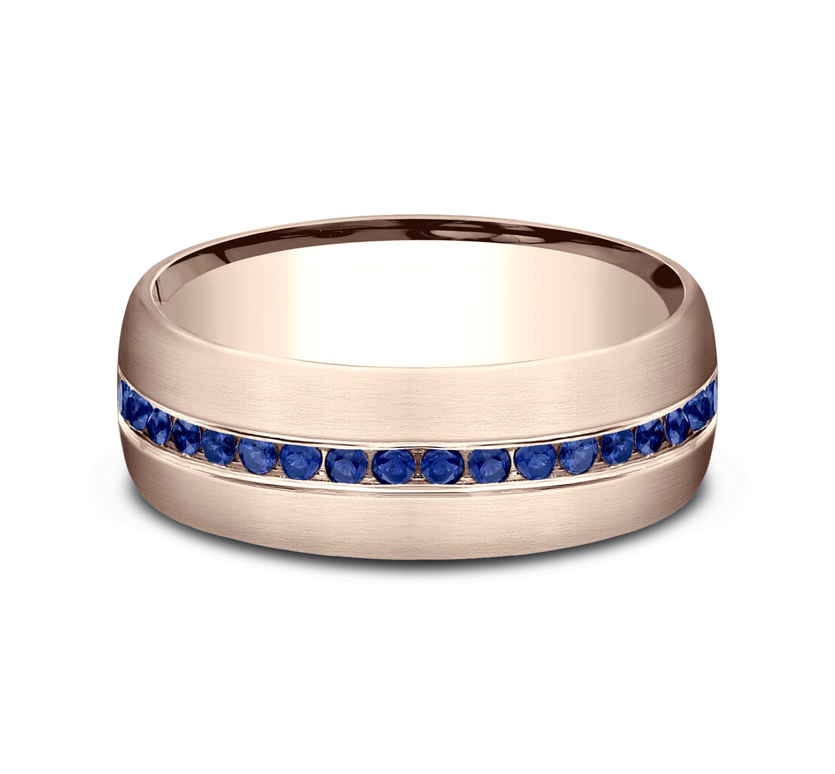 THE VISCOUNT 7.5mm 14K Rose Benchmark men's wedding band