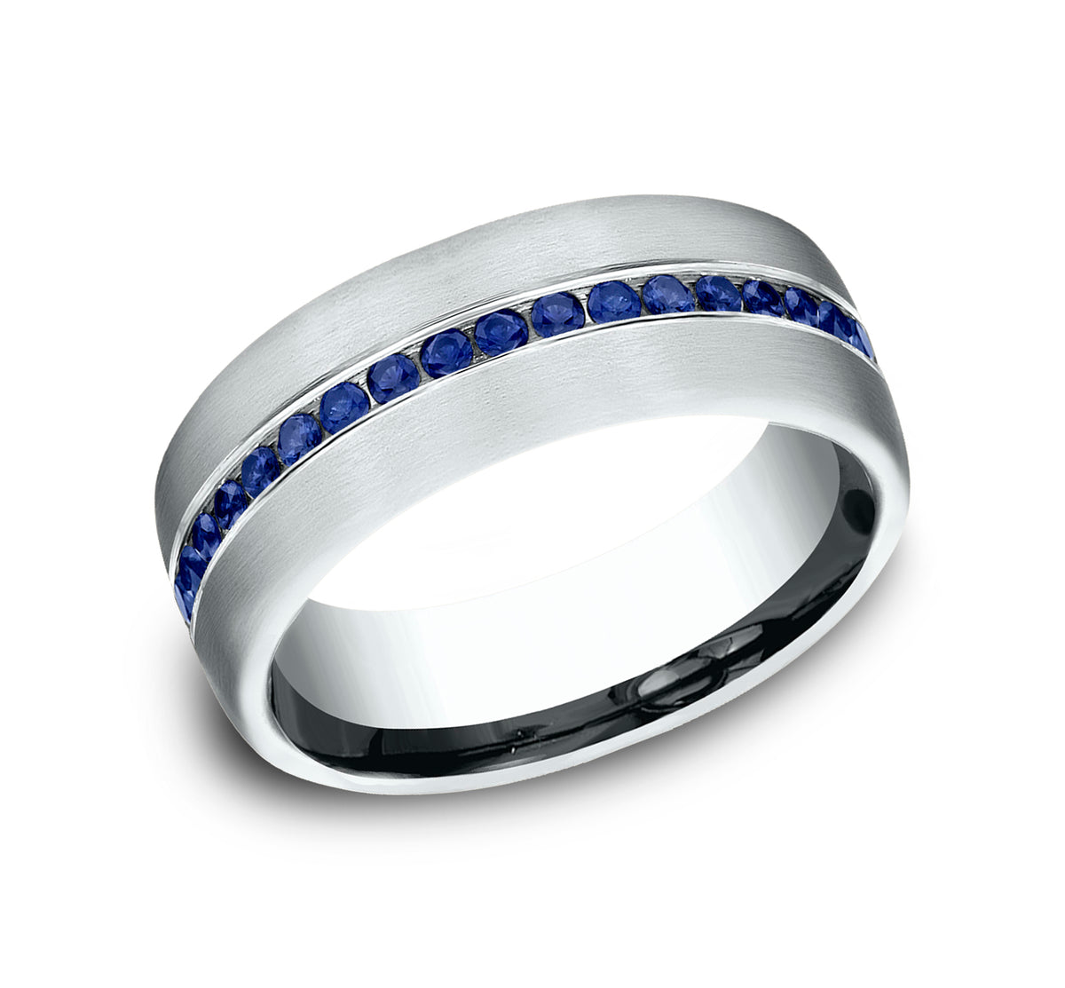 THE VISCOUNT 7.5mm 14K White Benchmark men's wedding band