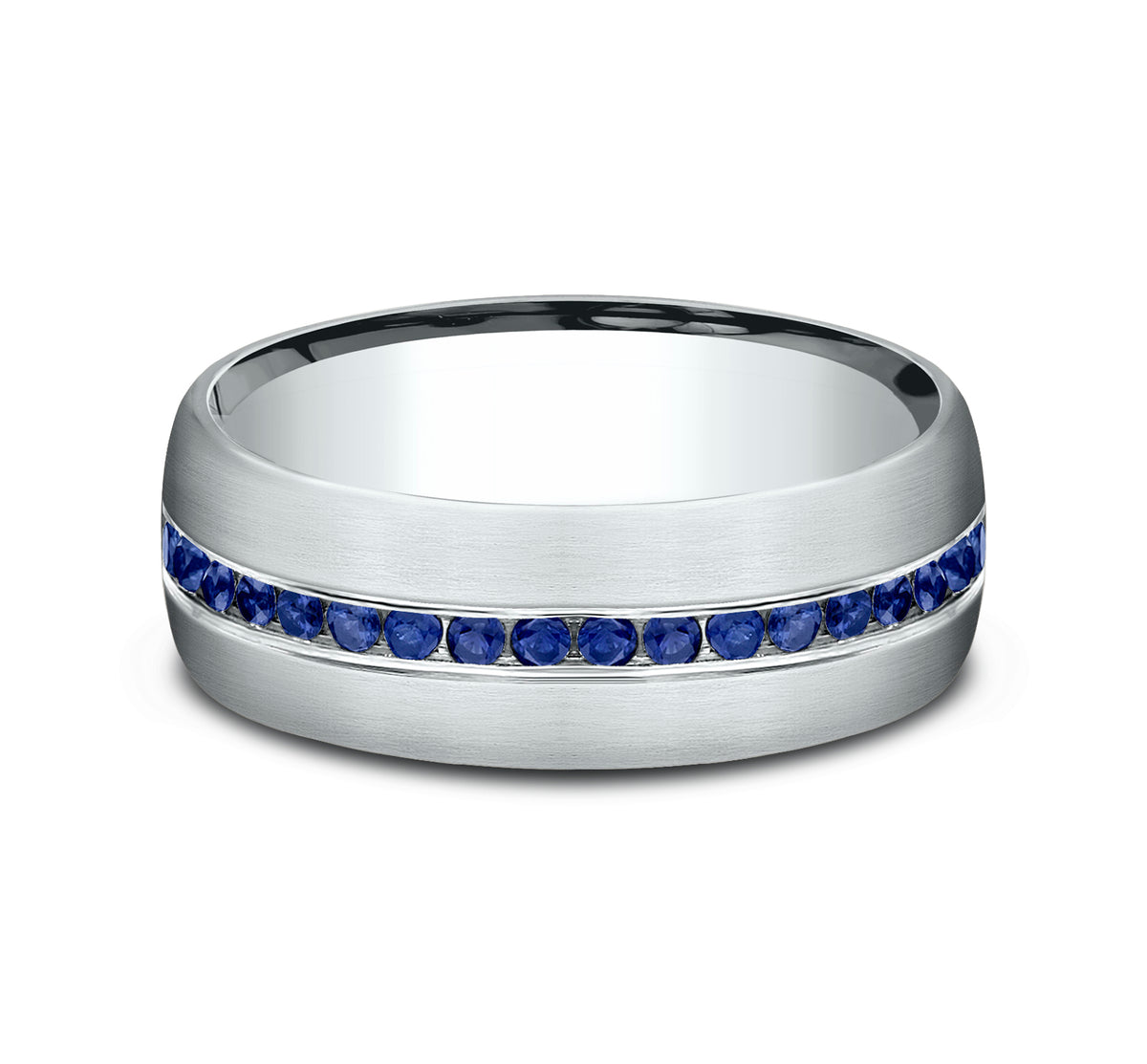 THE VISCOUNT 7.5mm 14K White Benchmark men's wedding band