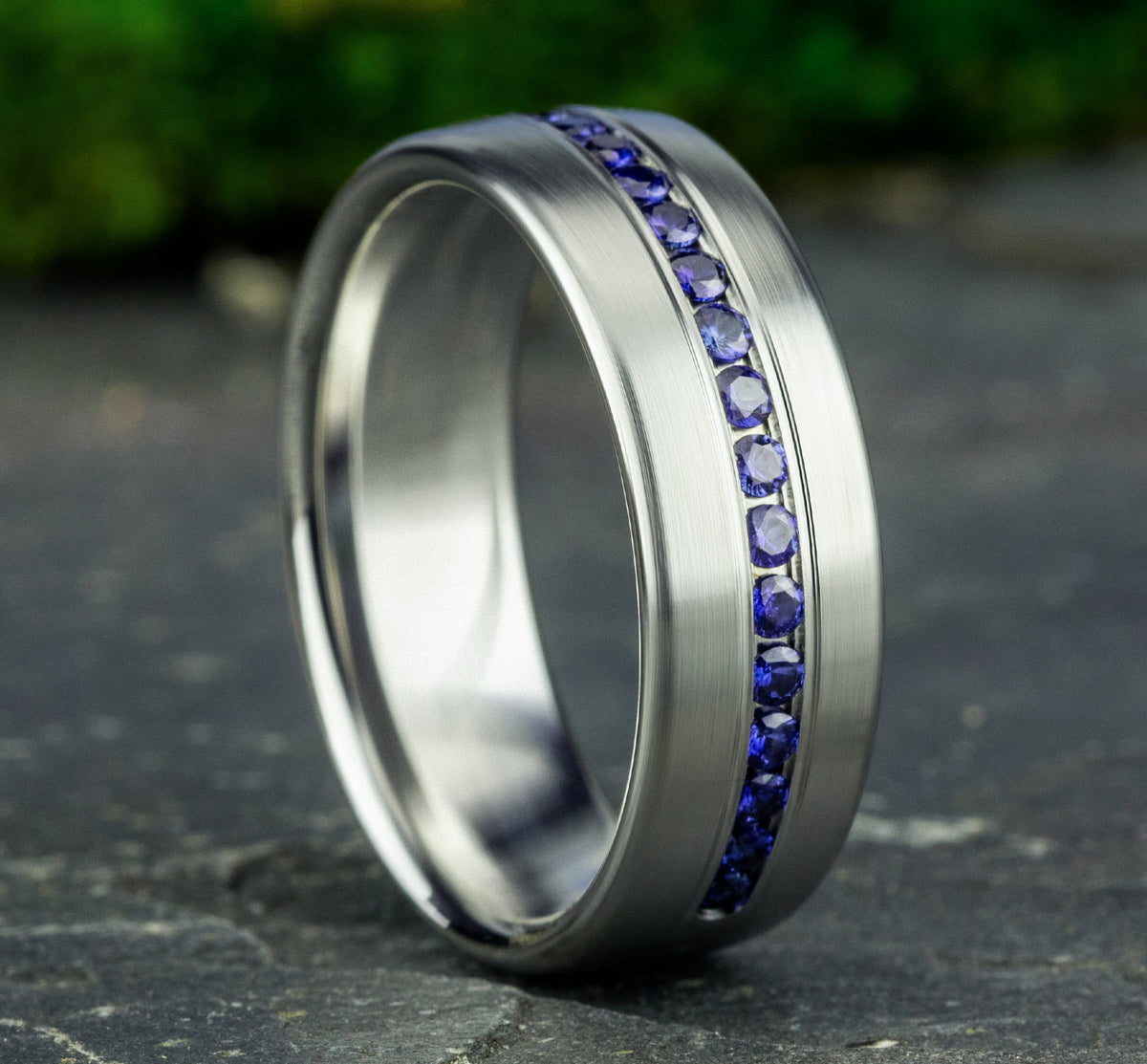 THE VISCOUNT 7.5mm 14K White Benchmark men's wedding band