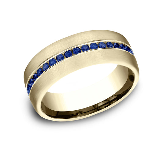 THE VISCOUNT 7.5mm 14K Yellow Benchmark men's wedding band