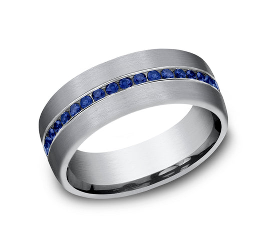 THE VISCOUNT 7.5mm Tantalum Grey Benchmark men's wedding band