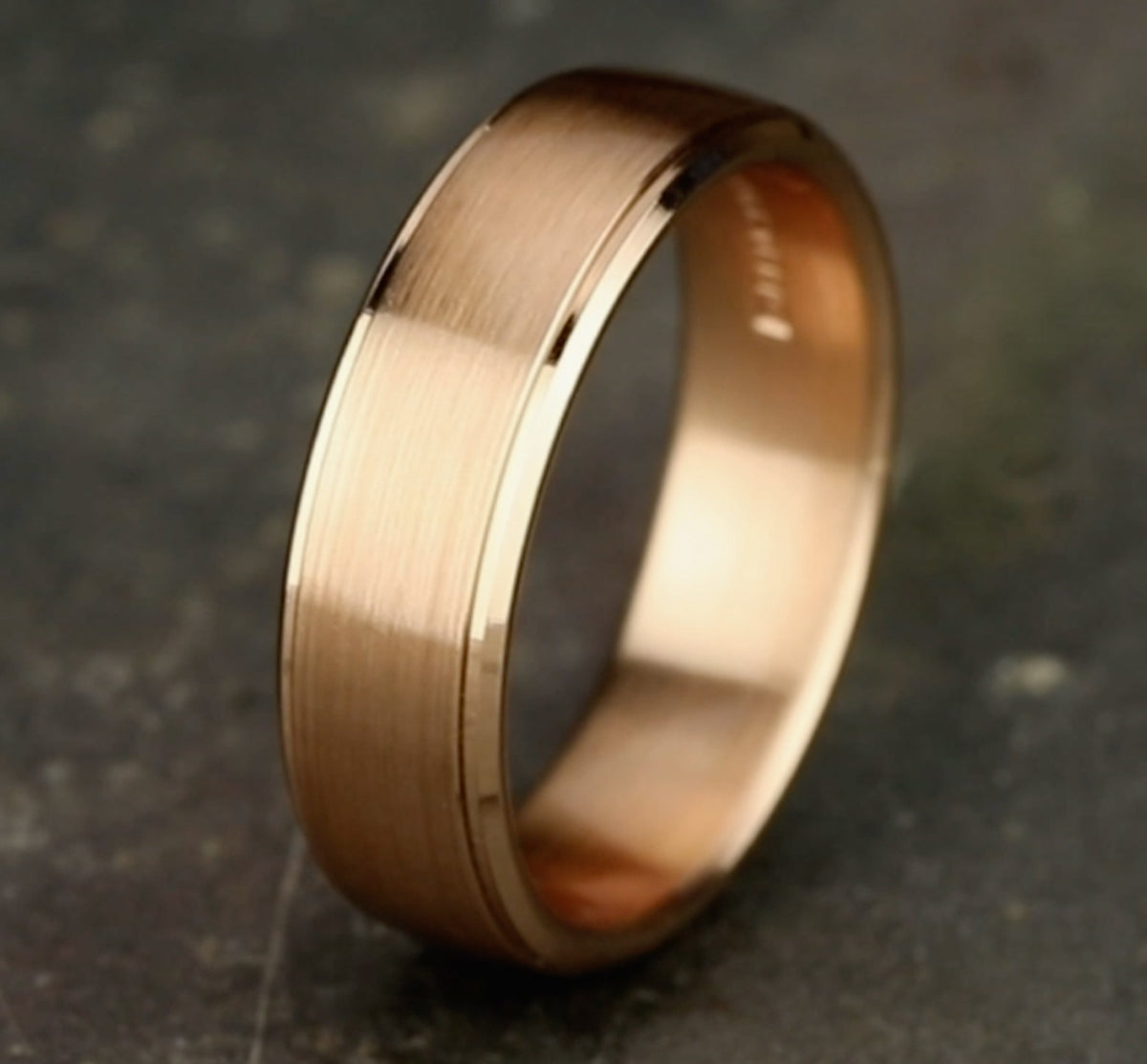 THE JEFFERSON 6.5mm 14K Rose Benchmark men's wedding band