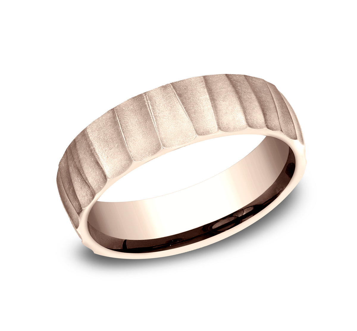 THE DUNE 6.5mm 14K Rose Benchmark men's wedding band