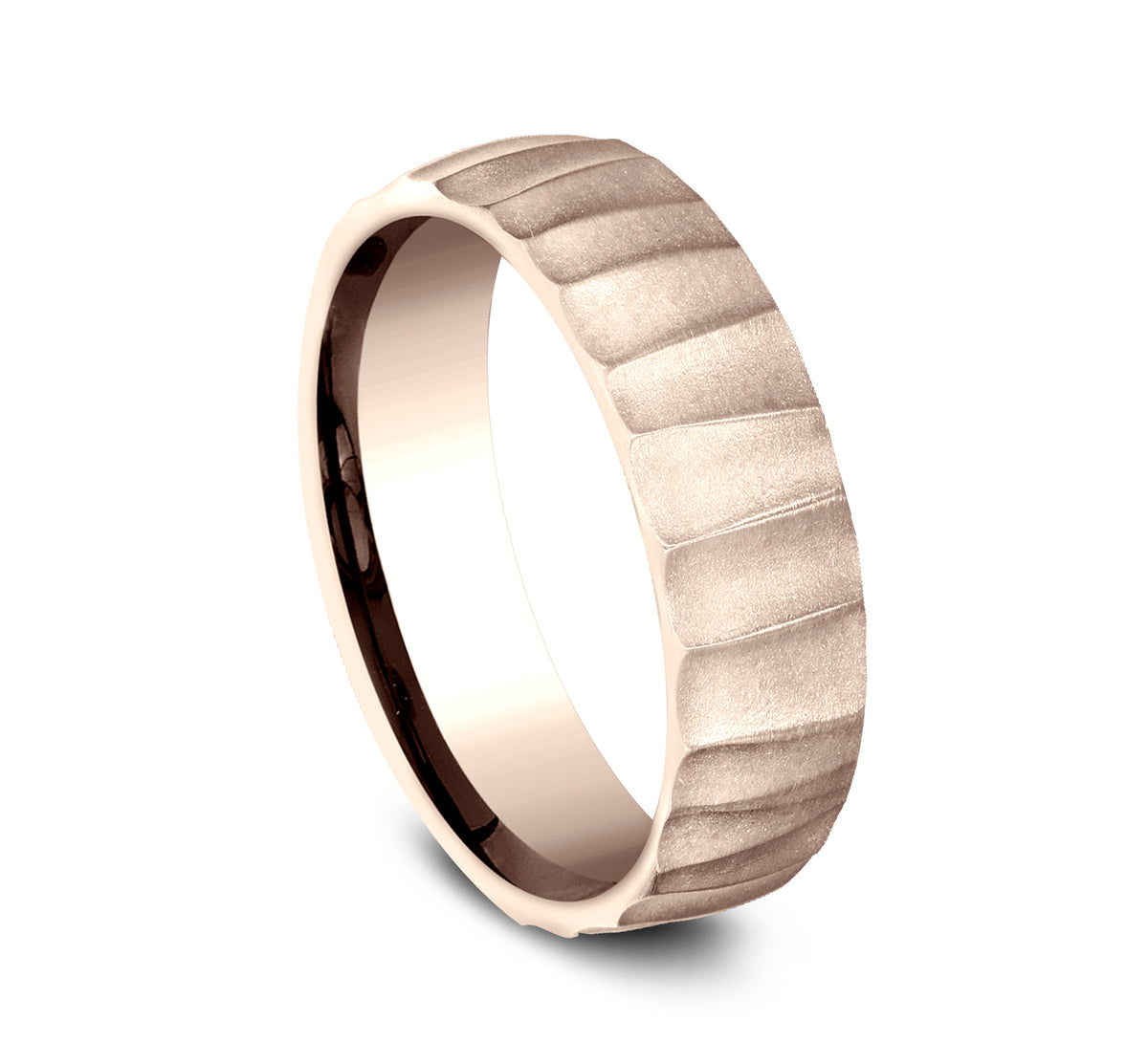 THE DUNE 6.5mm 14K Rose Benchmark men's wedding band
