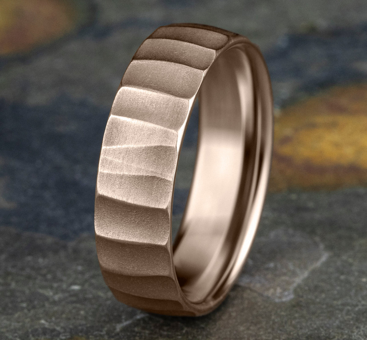 THE DUNE 6.5mm 14K Rose Benchmark men's wedding band