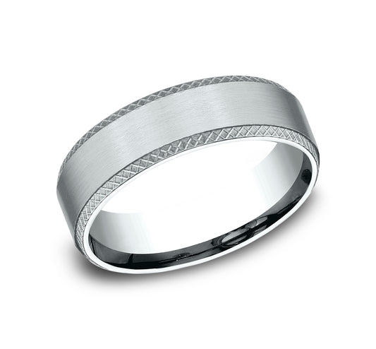 THE ASSASSIN 6.5mm 14K White Benchmark men's wedding band