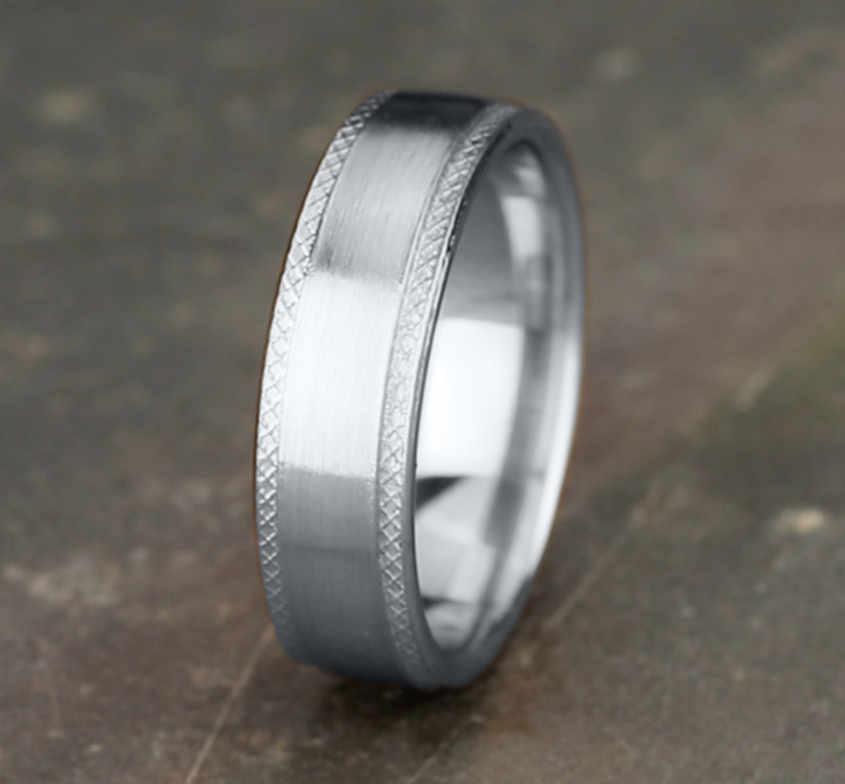 THE ASSASSIN 6.5mm 14K White Benchmark men's wedding band