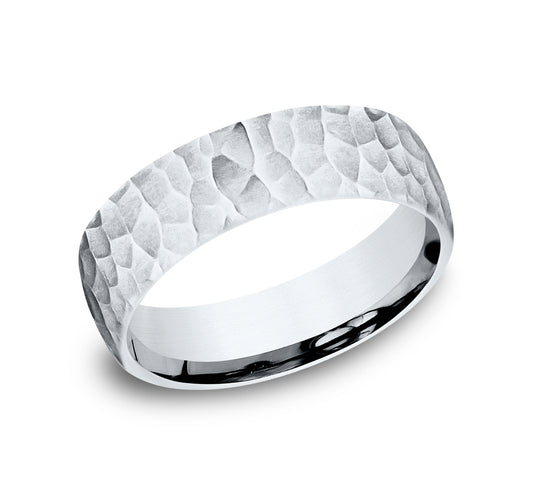 THE SHREDDER 6.5mm 14K White Benchmark men's wedding band
