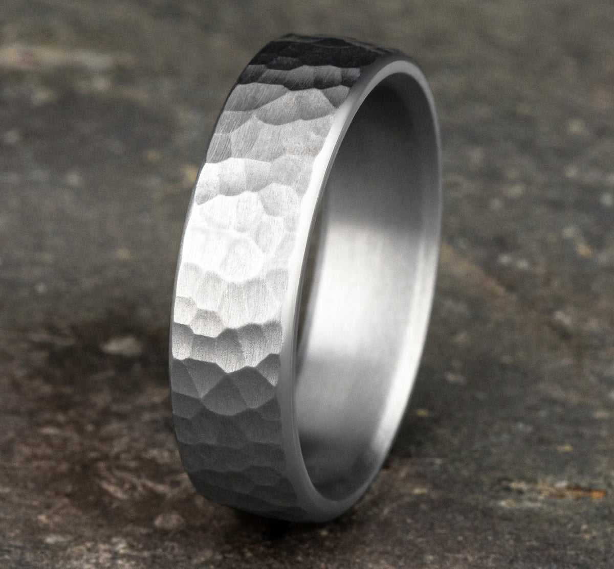 THE SHREDDER 6.5mm 14K White Benchmark men's wedding band
