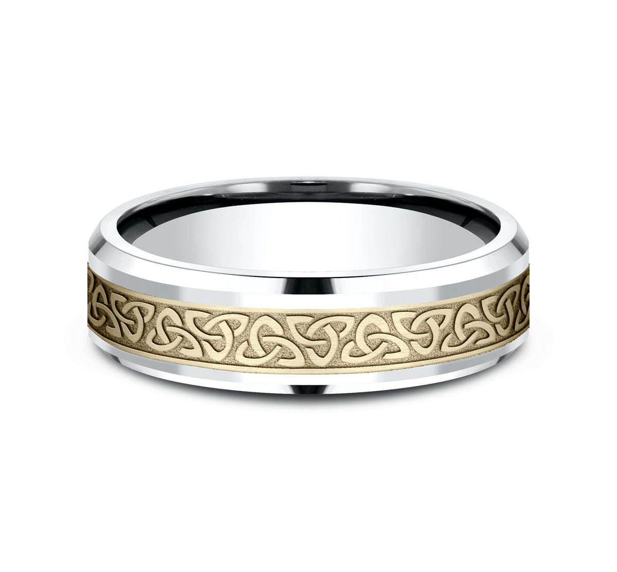 THE GALWAY 6mm 14K White/Yellow Benchmark men's wedding band