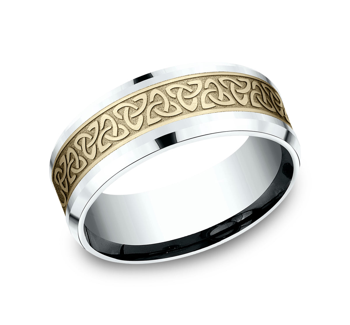THE GALWAY 6mm 14K White/Yellow Benchmark men's wedding band