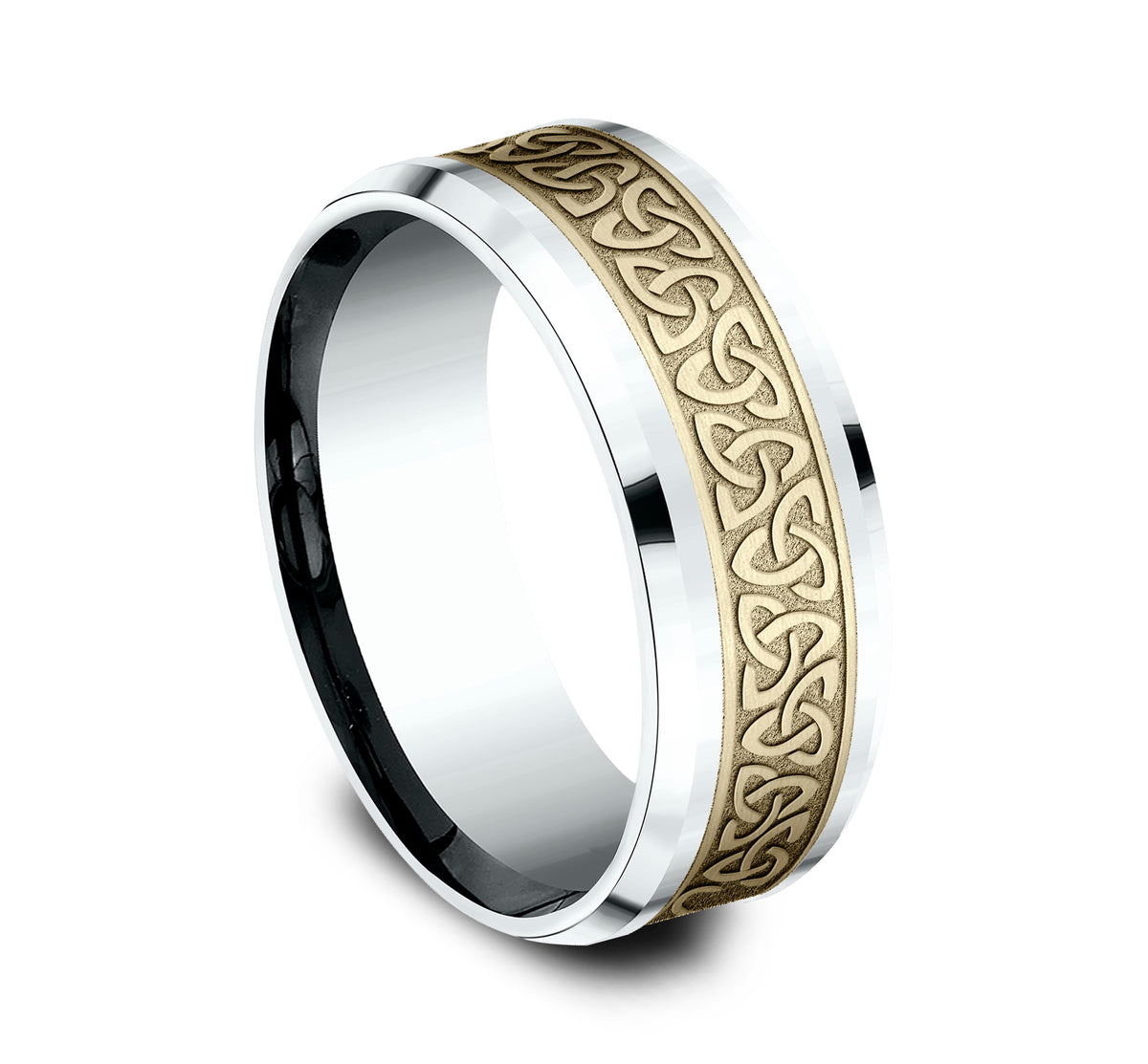 THE GALWAY 6mm 14K White/Yellow Benchmark men's wedding band