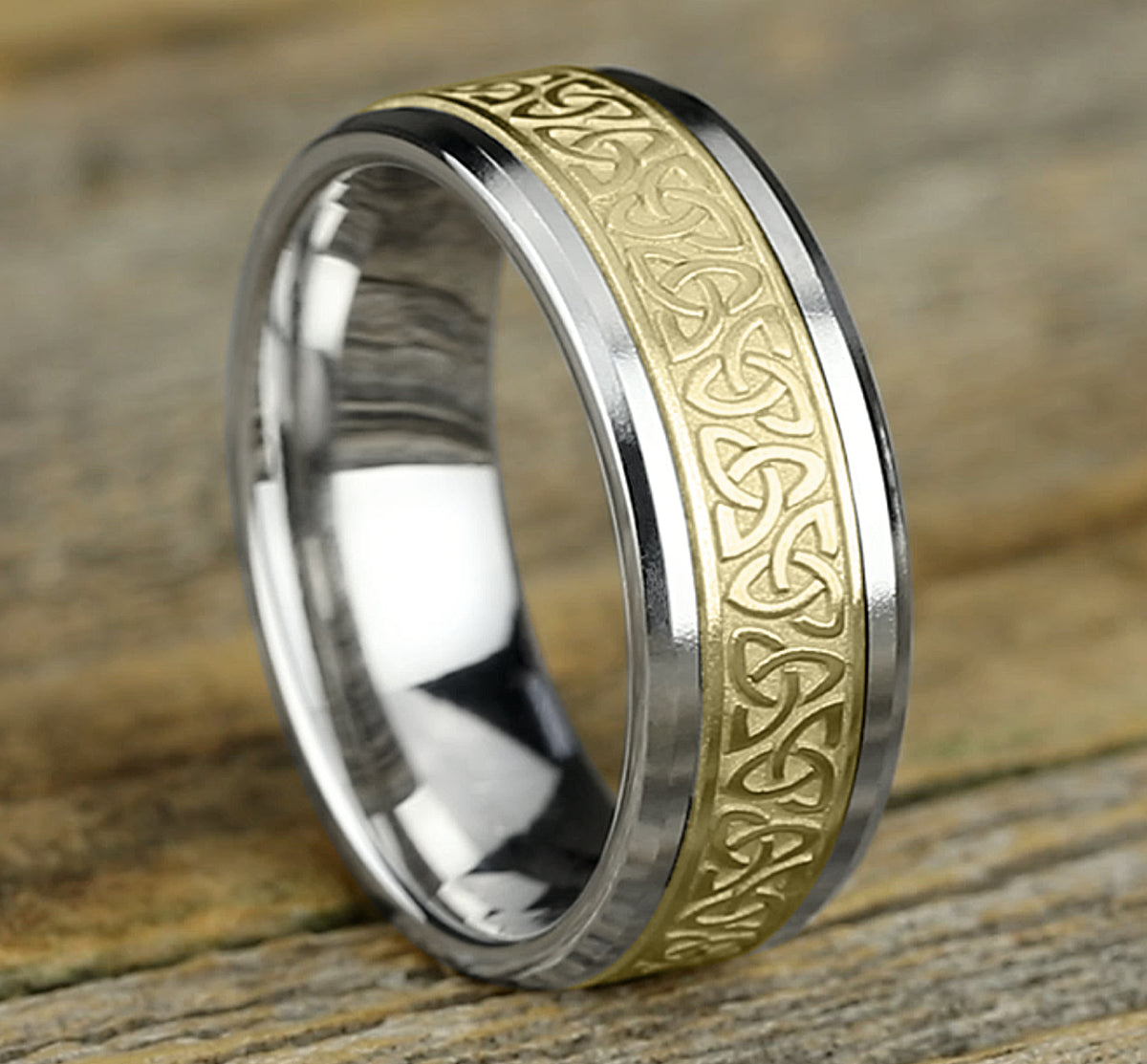 THE GALWAY 6mm 14K White/Yellow Benchmark men's wedding band