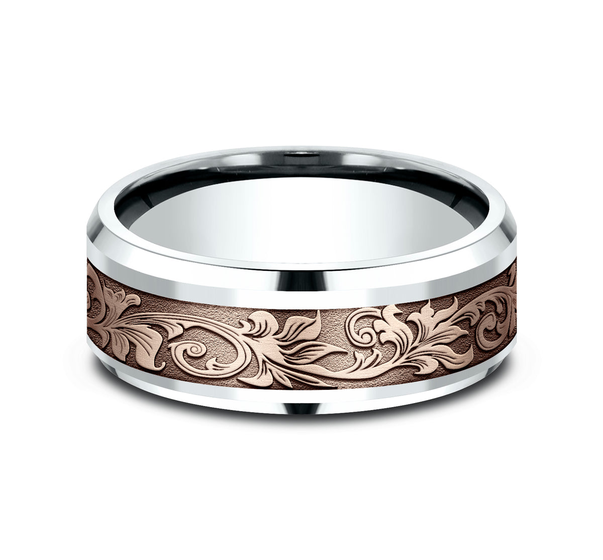 THE ROYAL 8mm 14K White/Rose Benchmark men's wedding band