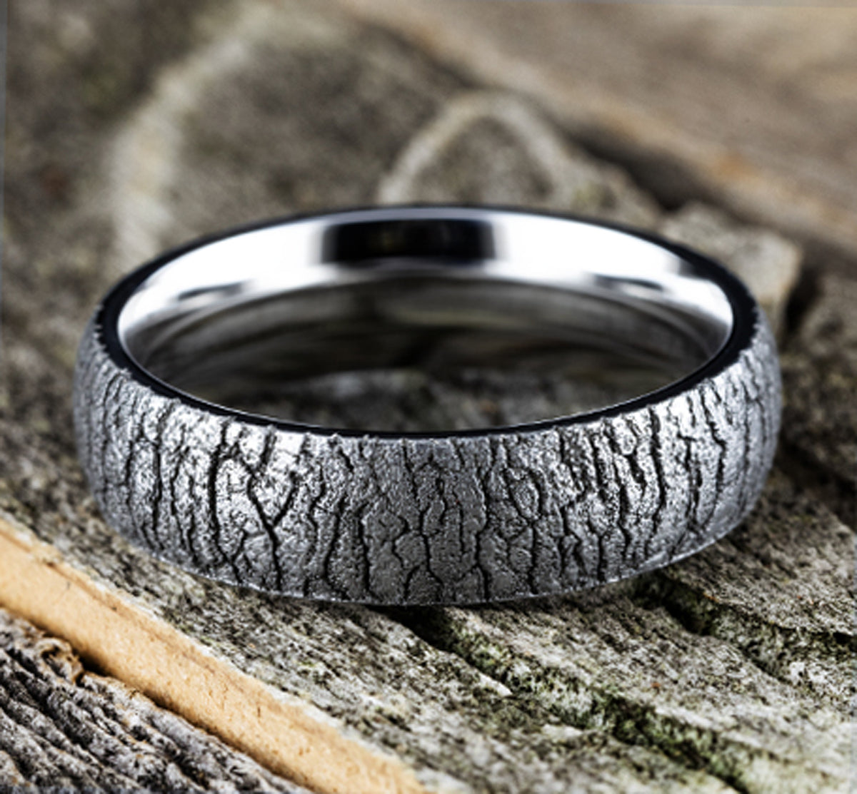 THE LINDEN 6mm Cobalt White Benchmark men's wedding band
