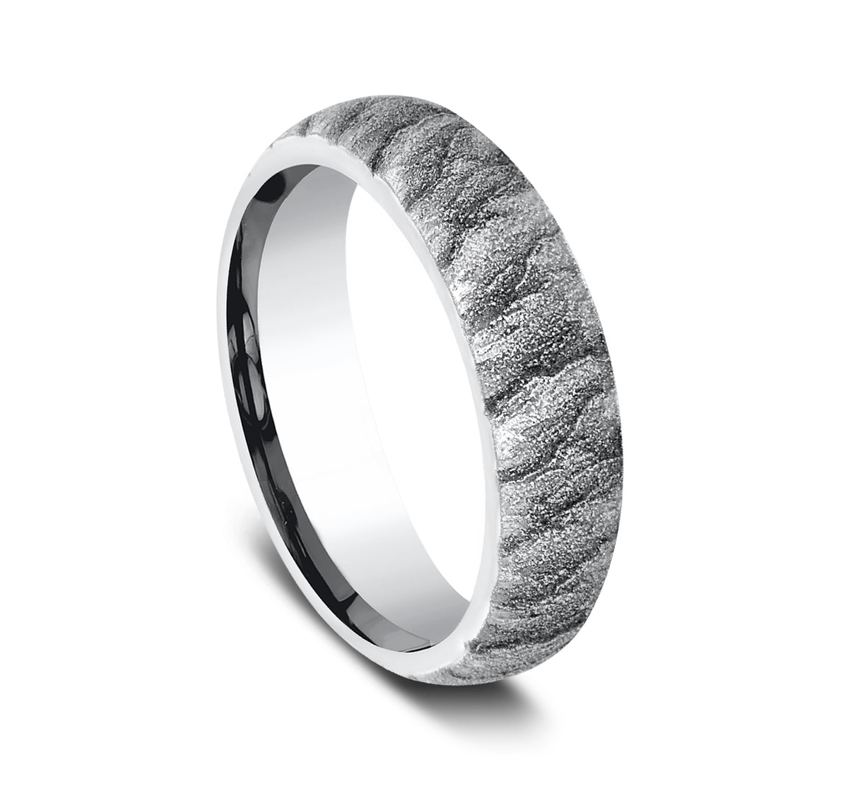 THE CASCADE 6mm Cobalt White Benchmark men's wedding band