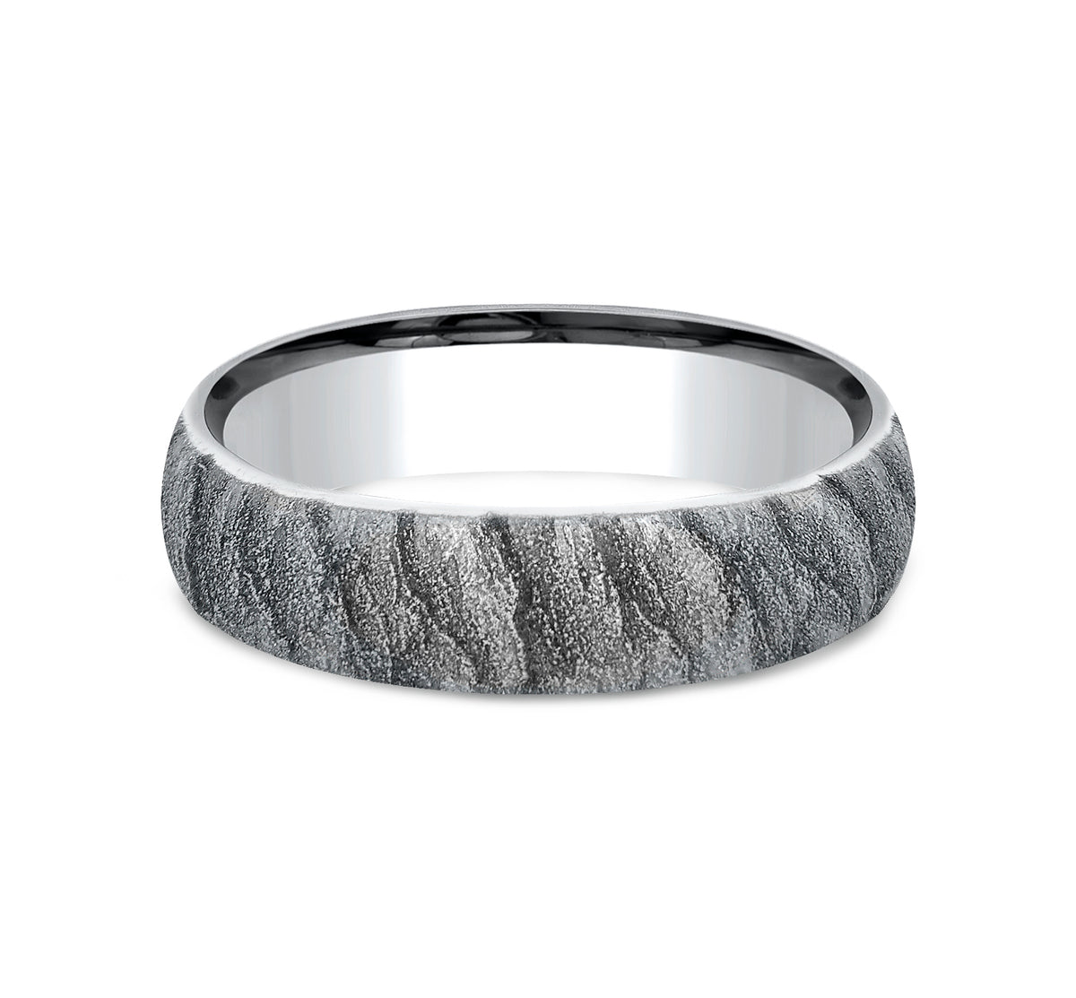 THE CASCADE 6mm Cobalt White Benchmark men's wedding band