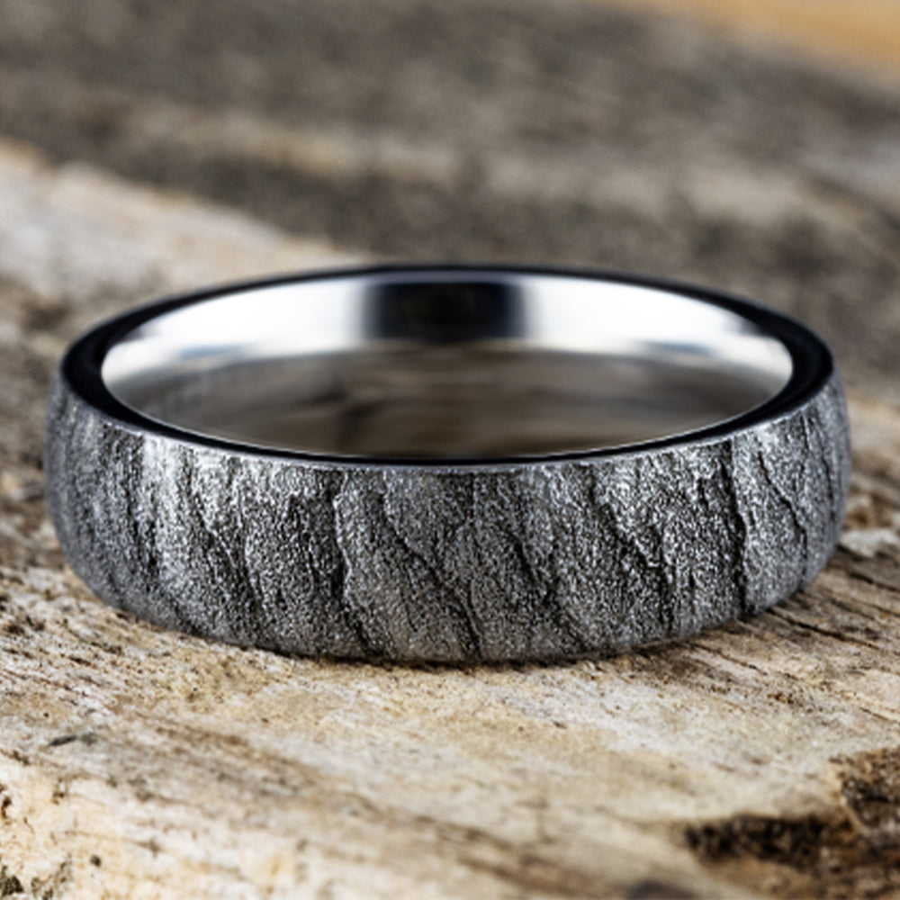 THE CASCADE 6mm Cobalt White Benchmark men's wedding band