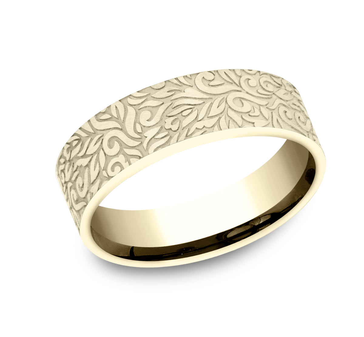 THE RANCH 7mm 14K Yellow Benchmark men's wedding band