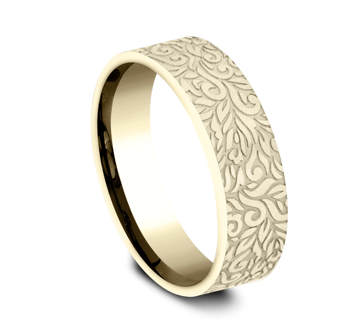 THE RANCH 7mm 14K Yellow Benchmark men's wedding band