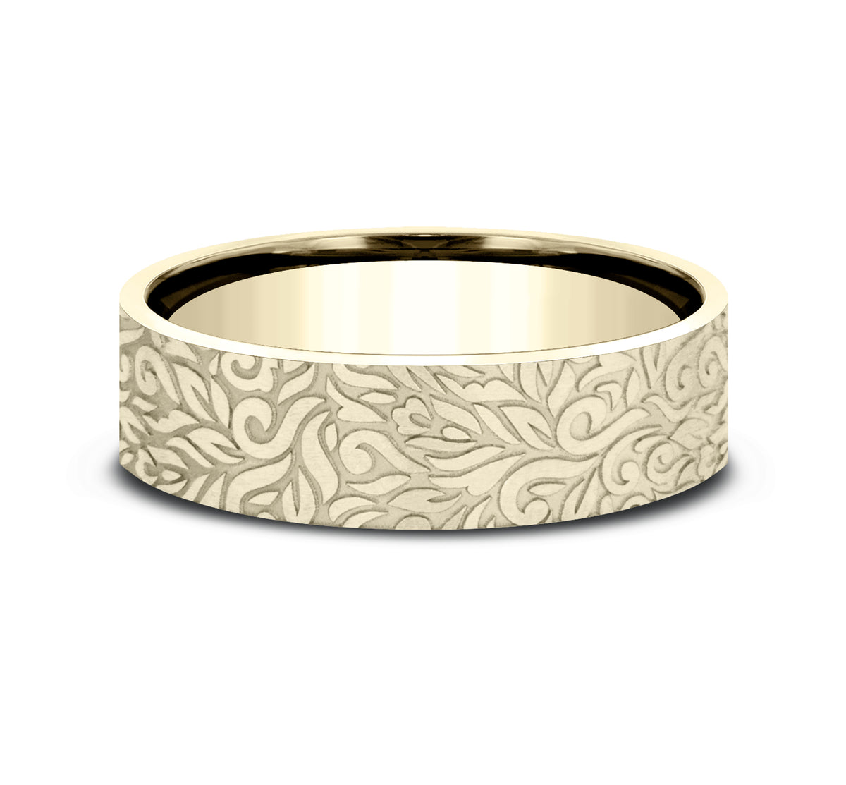 THE RANCH 7mm 14K Yellow Benchmark men's wedding band