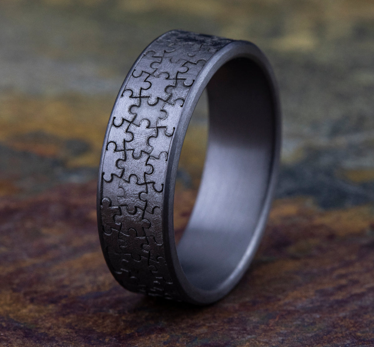 THE PUZZLE 7mm Tantalum Grey Benchmark men's wedding band