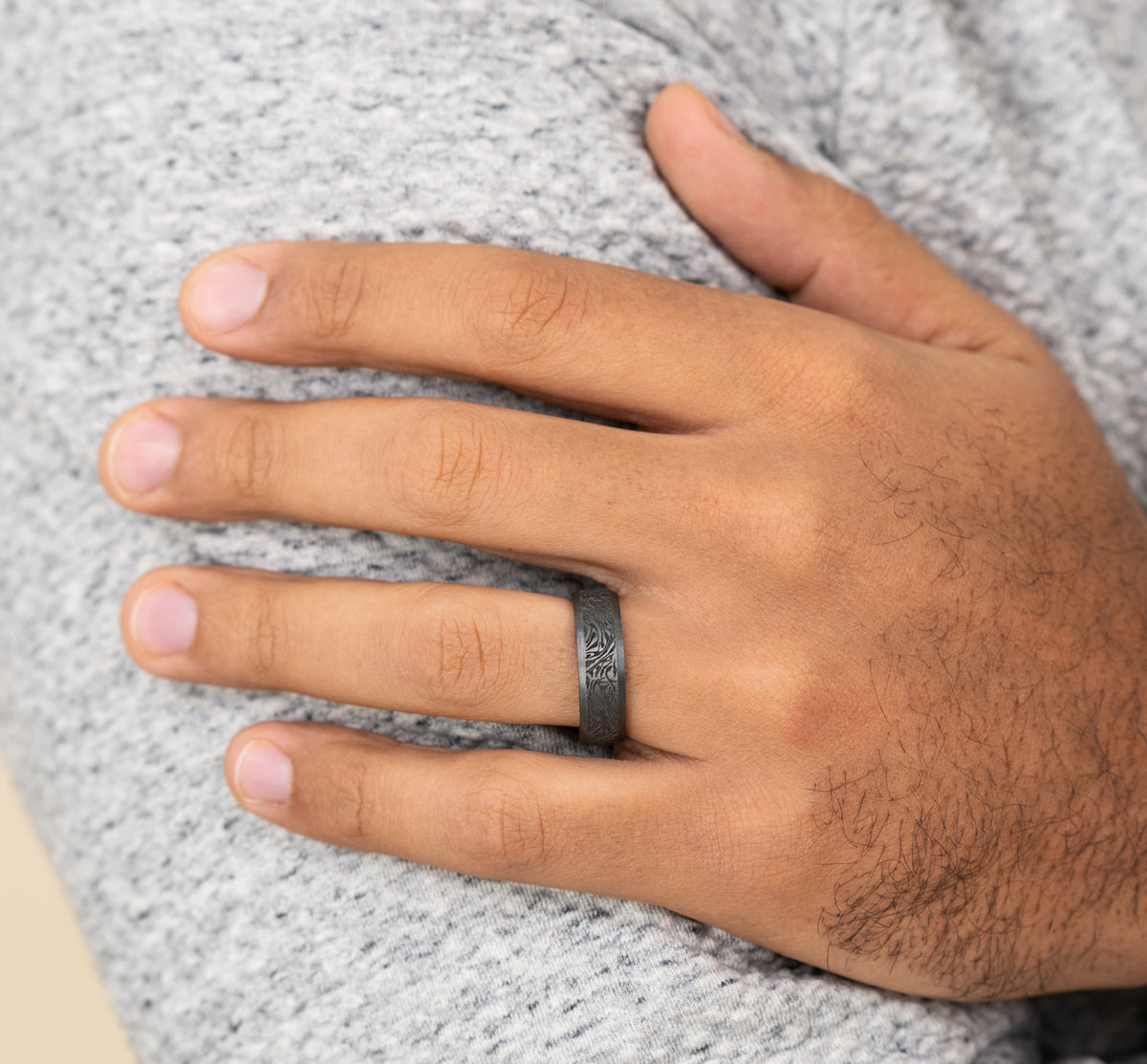 THE KATANA 7mm Tantalum Dark Benchmark men's wedding band