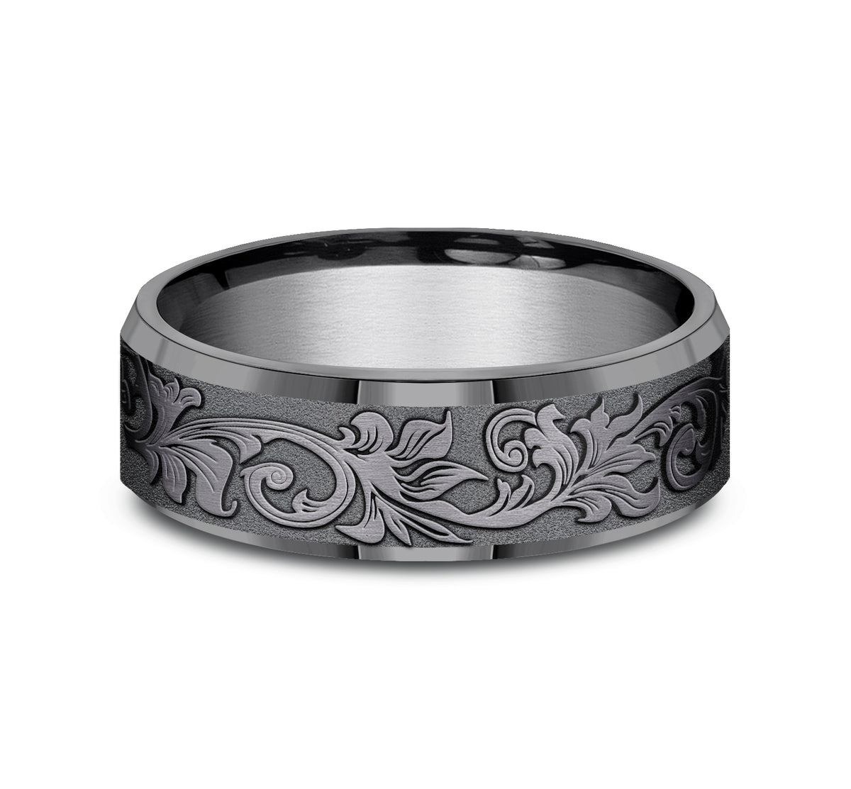 THE ROYAL 7mm Tantalum Dark Benchmark men's wedding band