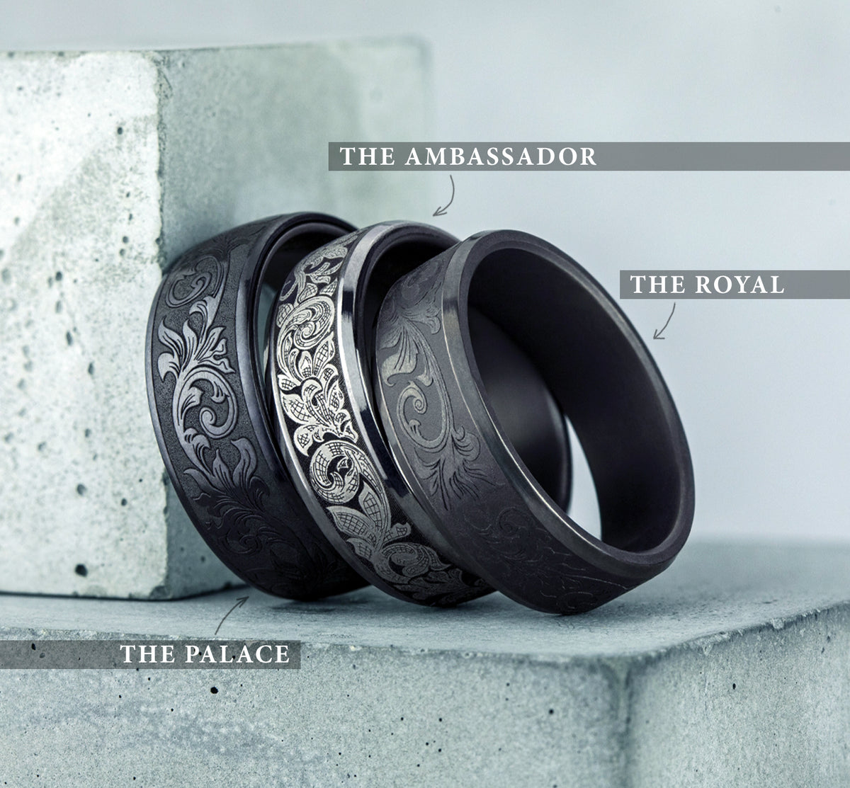 THE AMBASSADOR 7.5mm Tantalum Grey Benchmark men's wedding band