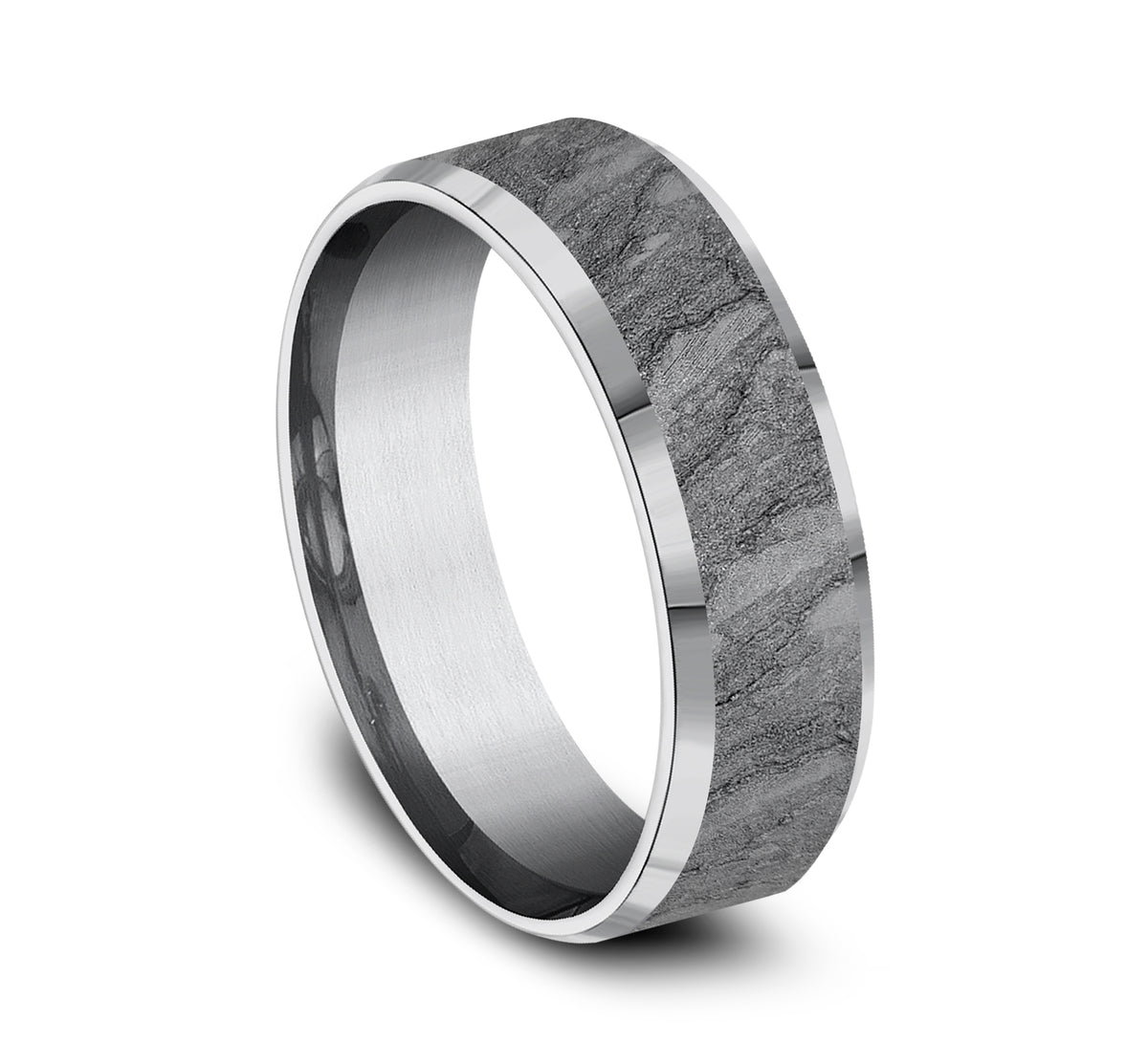 THE VESUVIUS 7mm Tantalum Grey Benchmark men's wedding band