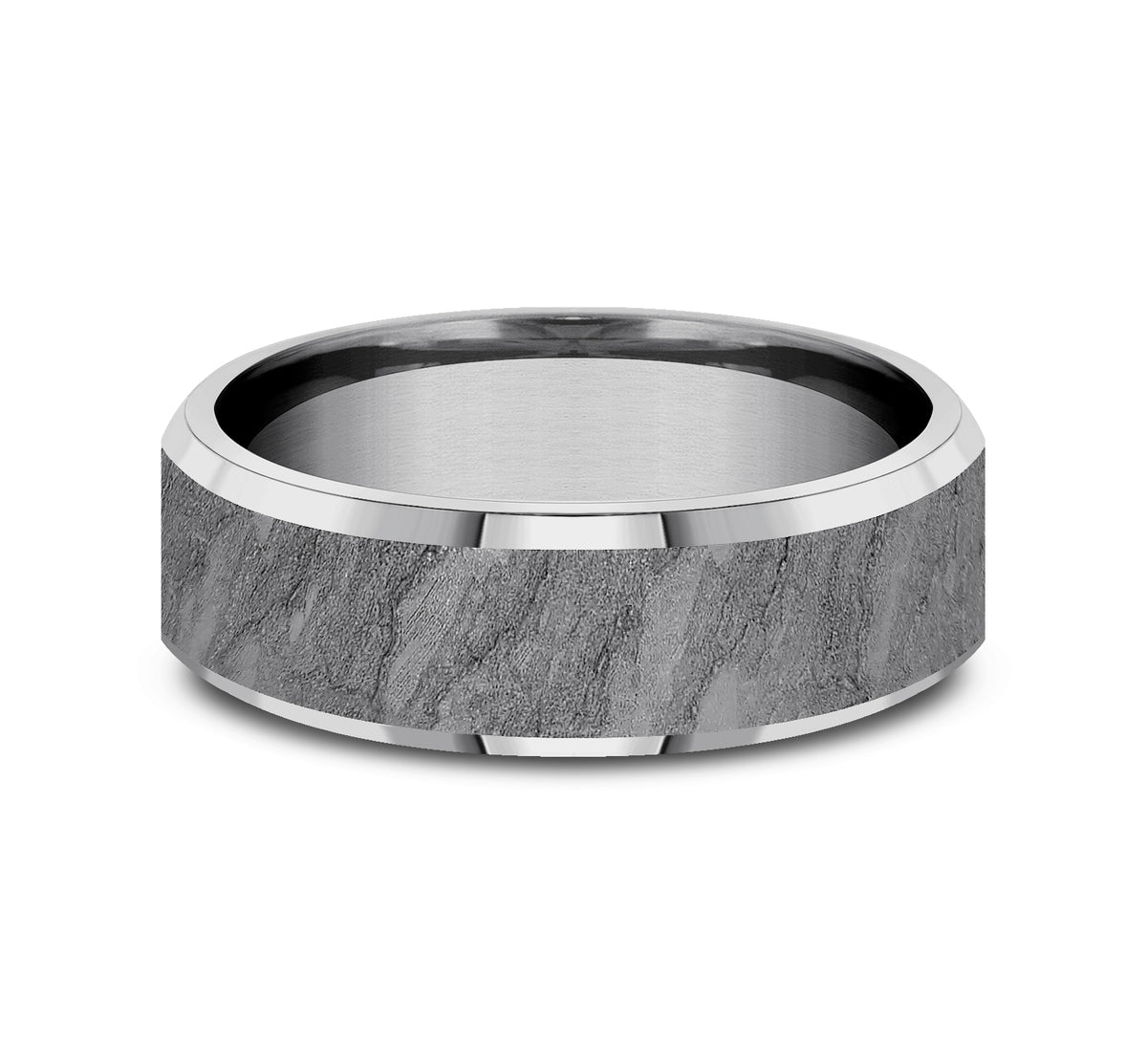 THE VESUVIUS 7mm Tantalum Grey Benchmark men's wedding band