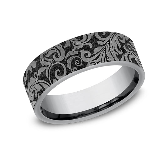 THE VINE 7mm Tantalum Grey Benchmark men's wedding band