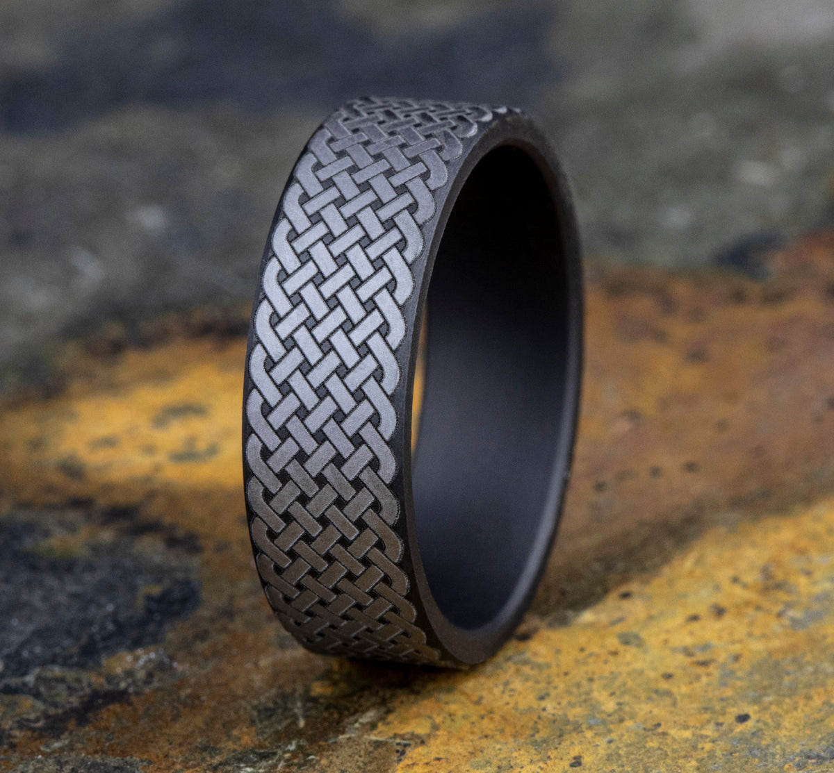 THE ENNIS 7mm Tantalum Dark Benchmark men's wedding band