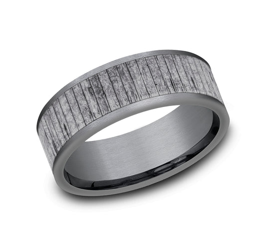 THE ALDER 8mm Tantalum Grey Benchmark men's wedding band