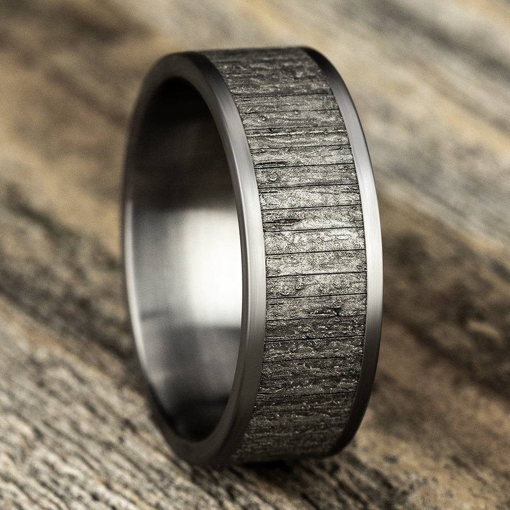 THE ALDER 8mm Tantalum Grey Benchmark men's wedding band