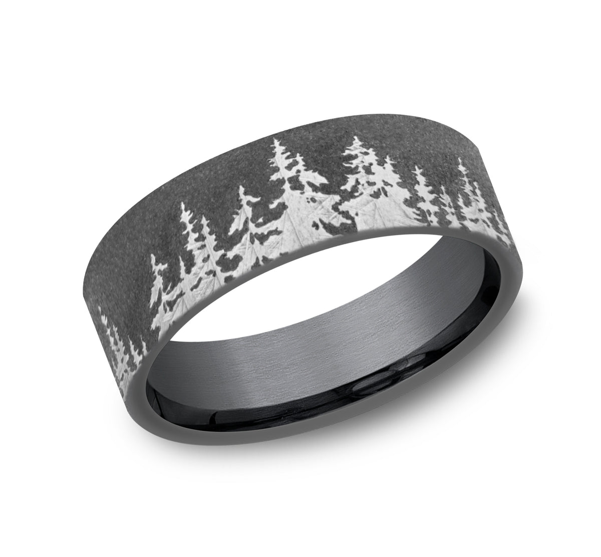 THE CEDAR 8mm Tantalum Dark Benchmark men's wedding band