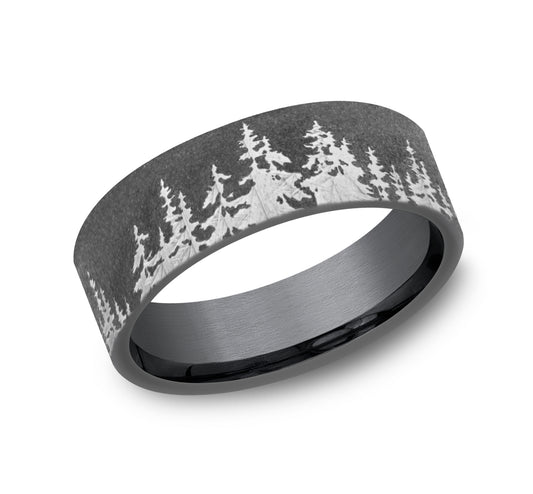 THE CEDAR 8mm Tantalum Dark Benchmark men's wedding band