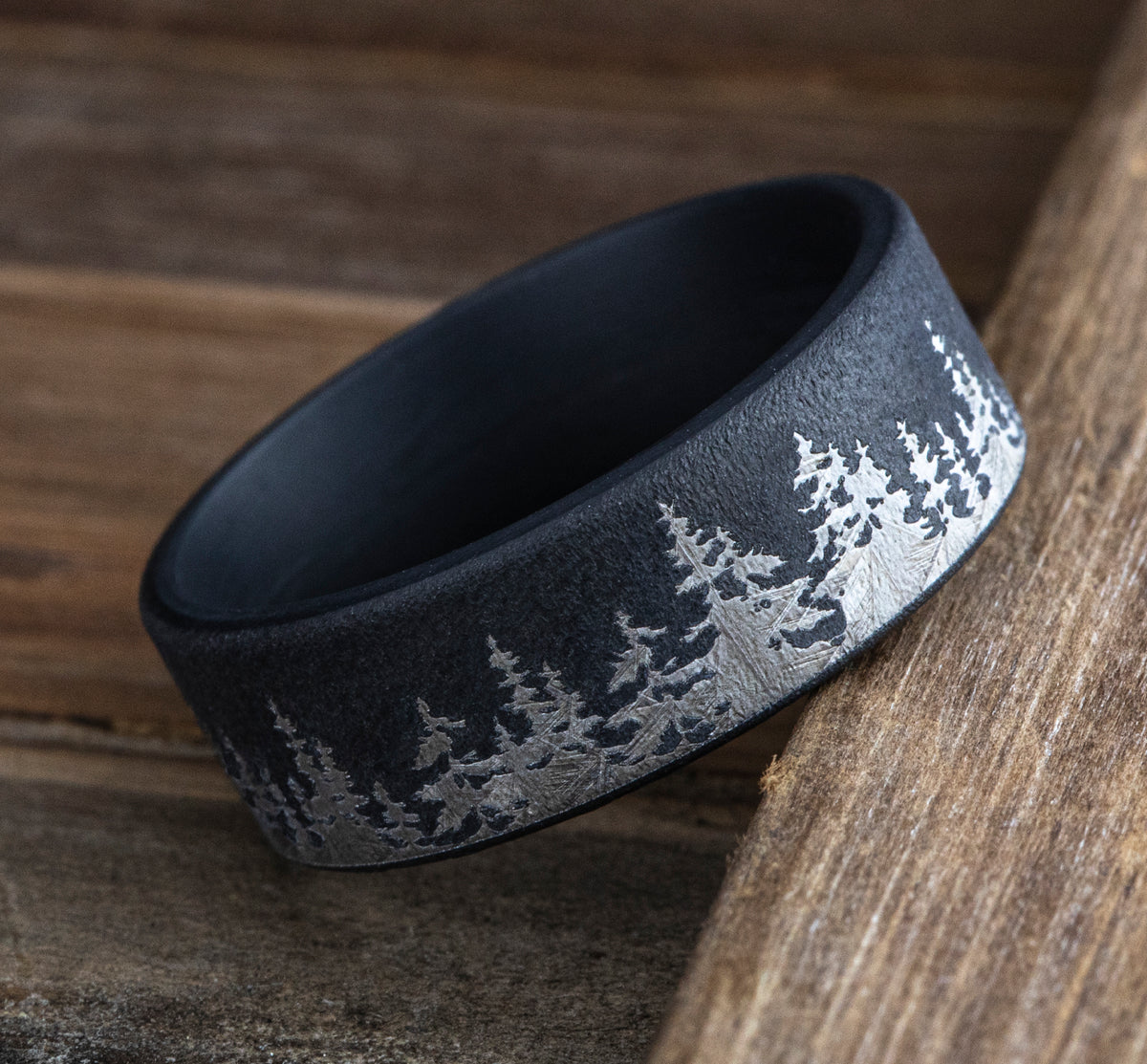 THE CEDAR 8mm Tantalum Dark Benchmark men's wedding band