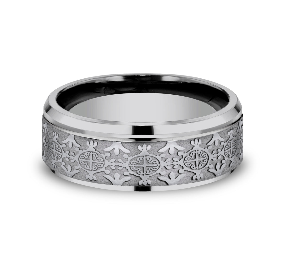 THE SAINT 8mm Tantalum Grey Benchmark men's wedding band